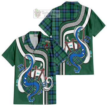 Armstrong Ancient Tartan Short Sleeve Button Shirt with Epic Bagpipe Style