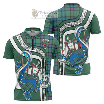 Armstrong Ancient Tartan Zipper Polo Shirt with Epic Bagpipe Style