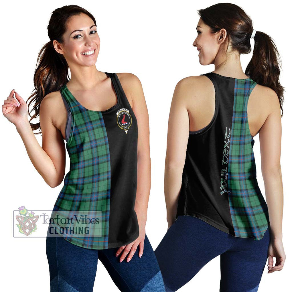 Armstrong Ancient Tartan Women's Racerback Tanks with Family Crest and Half Of Me Style 4XL - Tartanvibesclothing Shop