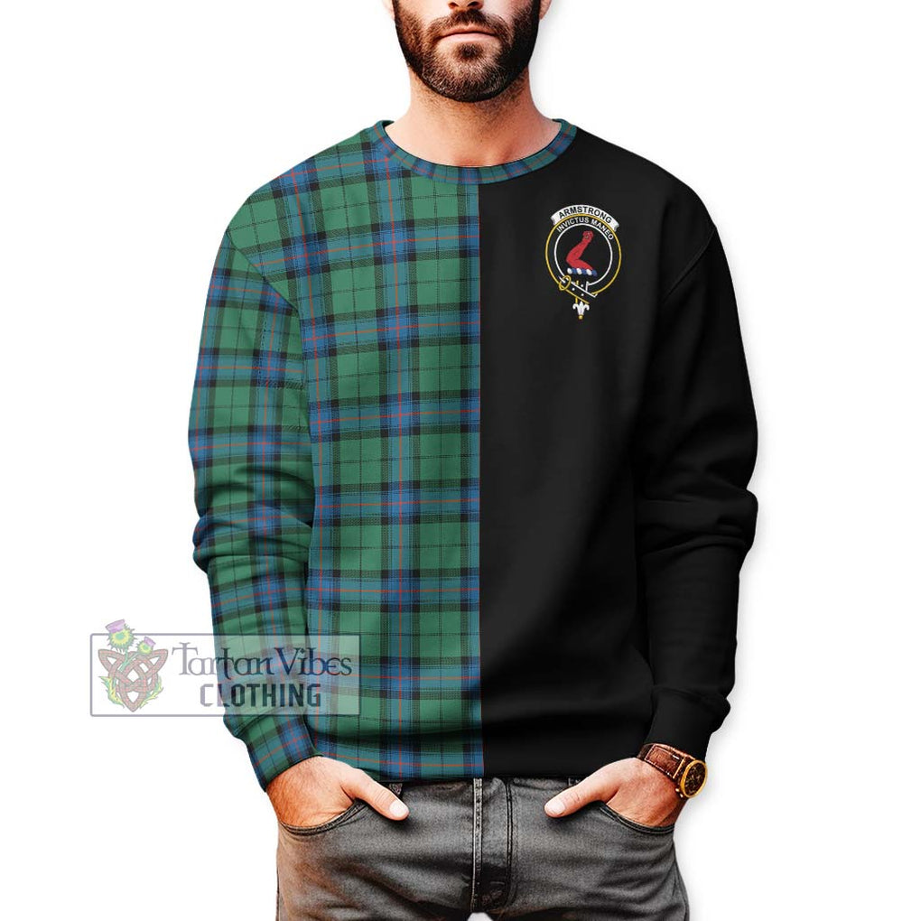 Armstrong Ancient Tartan Sweatshirt with Family Crest and Half Of Me Style Unisex - Tartanvibesclothing Shop