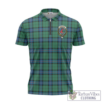 Armstrong Ancient Tartan Zipper Polo Shirt with Family Crest