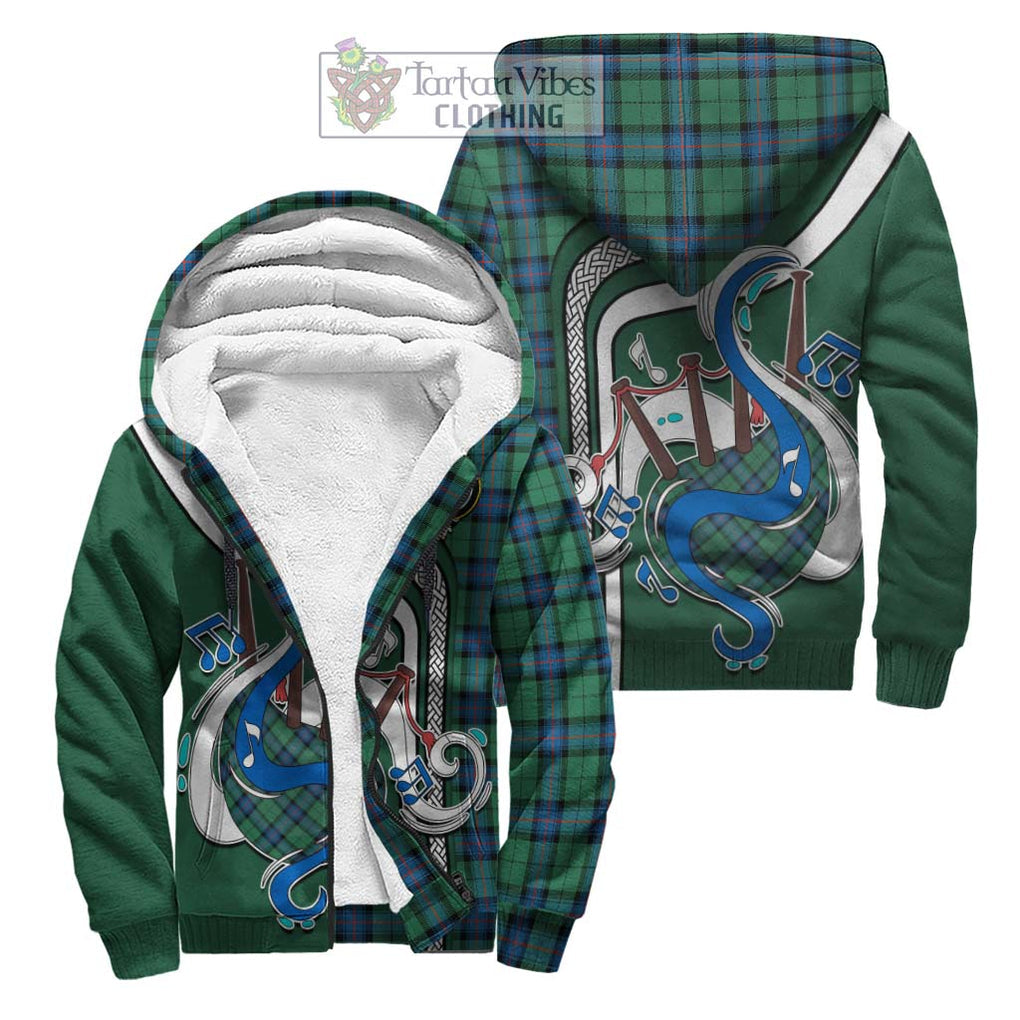 Armstrong Ancient Tartan Sherpa Hoodie with Epic Bagpipe Style Unisex S - Tartanvibesclothing Shop