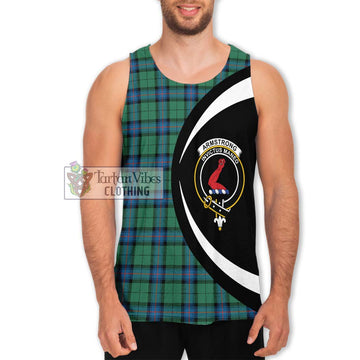 Armstrong Ancient Tartan Men's Tank Top with Family Crest Circle Style