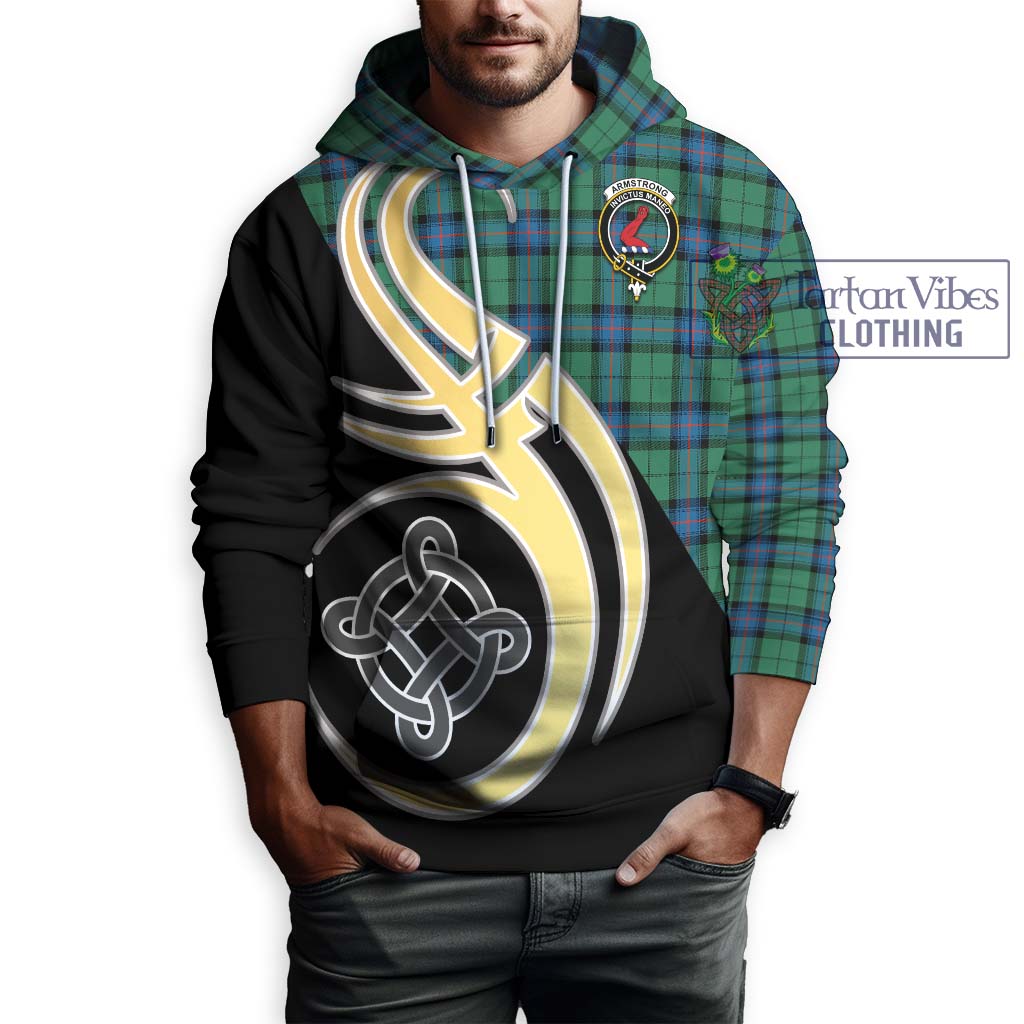 Armstrong Ancient Tartan Hoodie with Family Crest and Celtic Symbol Style Zip Hoodie - Tartan Vibes Clothing