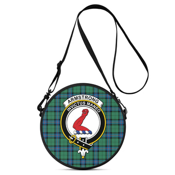 Armstrong Ancient Tartan Round Satchel Bags with Family Crest