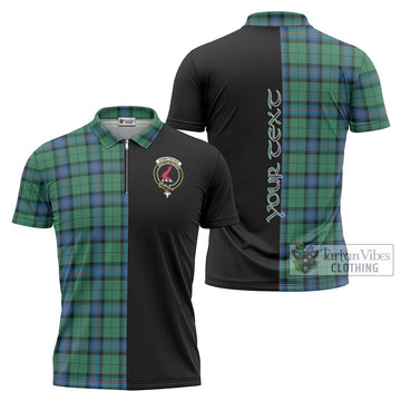 Armstrong Ancient Tartan Zipper Polo Shirt with Family Crest and Half Of Me Style