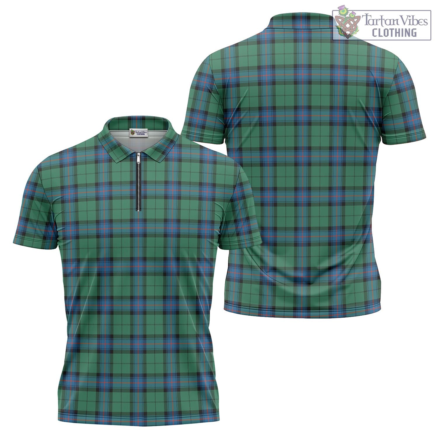 Tartan Vibes Clothing Armstrong Ancient Tartan Zipper Polo Shirt