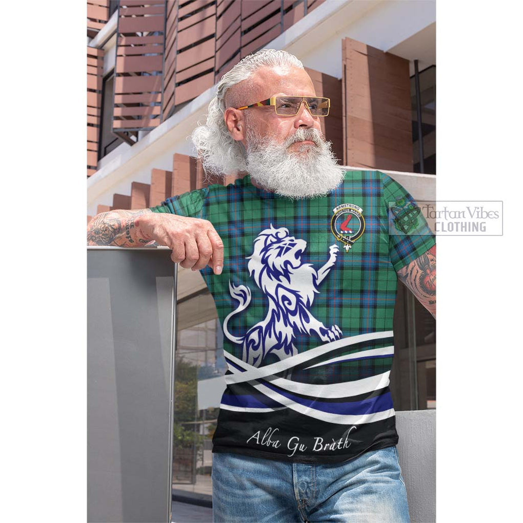 Tartan Vibes Clothing Armstrong Ancient Tartan Cotton T-shirt with Alba Gu Brath Regal Lion Emblem