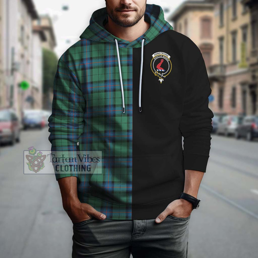 Armstrong Ancient Tartan Hoodie with Family Crest and Half Of Me Style Zip Hoodie - Tartanvibesclothing Shop