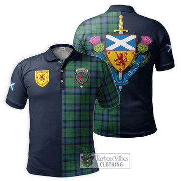 Armstrong Ancient Tartan Polo Shirt Alba with Scottish Lion Royal Arm Half Style