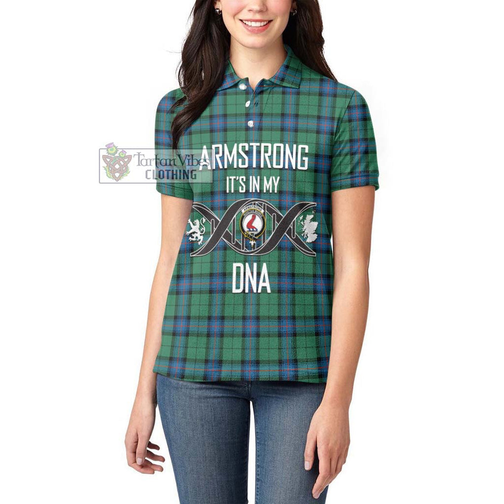 Armstrong Ancient Tartan Women's Polo Shirt with Family Crest DNA In Me Style Women - Tartanvibesclothing Shop