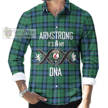 Armstrong Ancient Tartan Long Sleeve Button Shirt with Family Crest DNA In Me Style