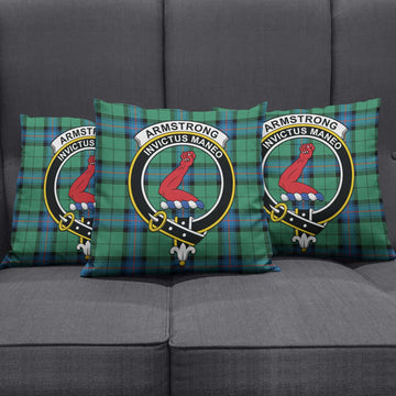 Armstrong Ancient Tartan Pillow Cover with Family Crest