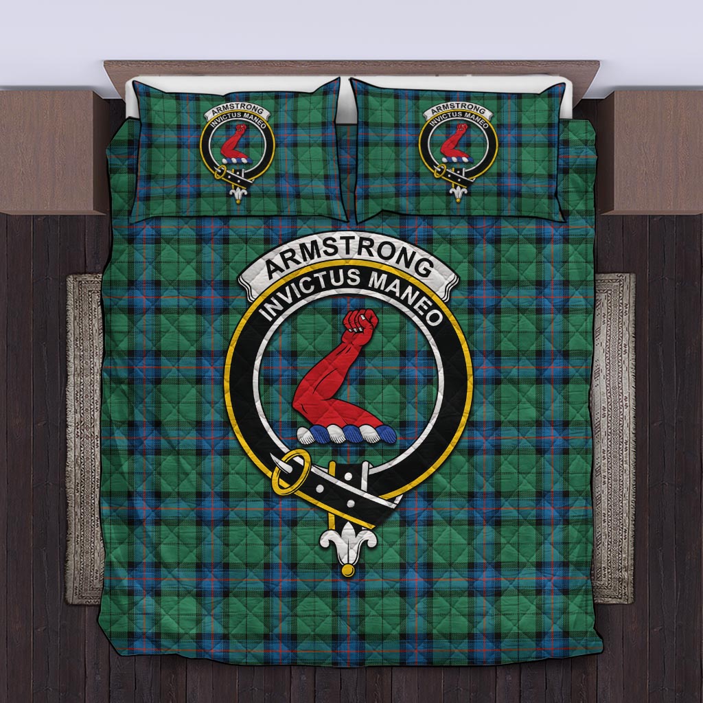 Armstrong Ancient Tartan Quilt Bed Set with Family Crest Twin - Tartan Vibes Clothing