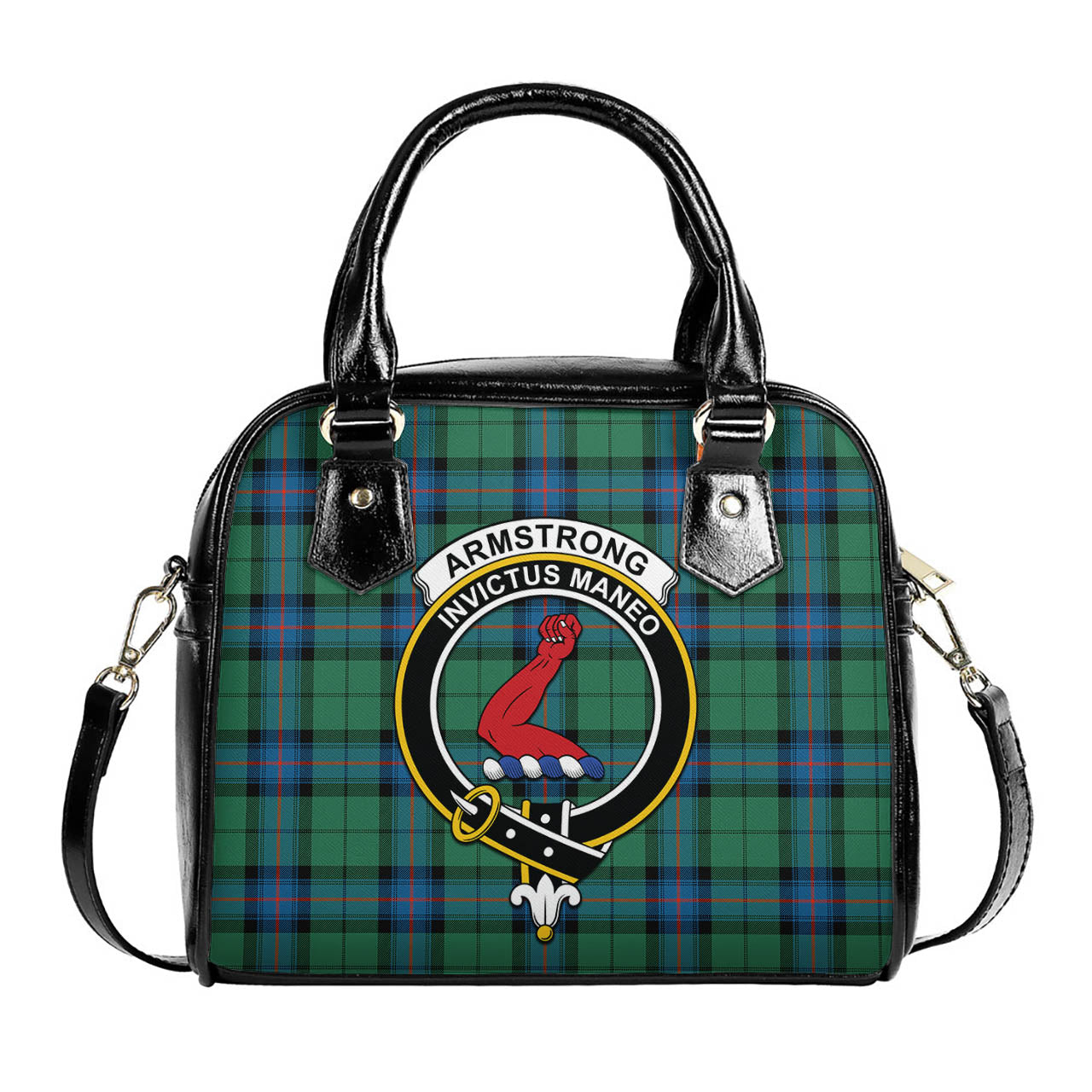 Armstrong Ancient Tartan Shoulder Handbags with Family Crest One Size 6*25*22 cm - Tartanvibesclothing