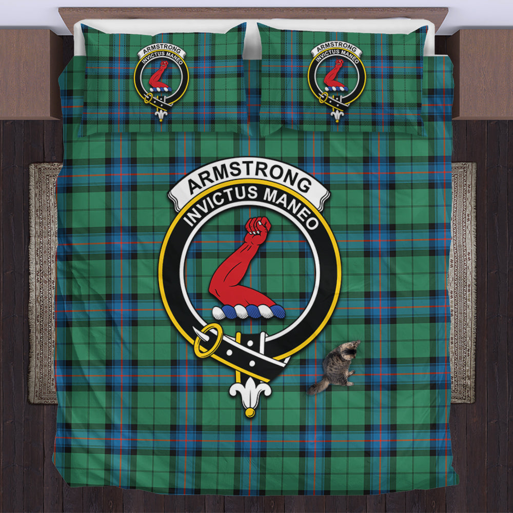 Armstrong Ancient Tartan Bedding Set with Family Crest US Bedding Set - Tartan Vibes Clothing