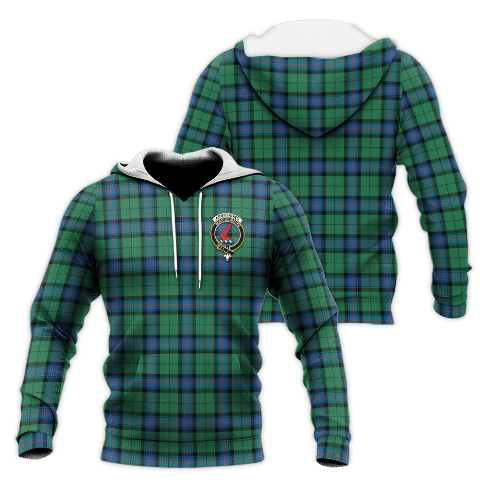 Armstrong Ancient Tartan Knitted Hoodie with Family Crest Unisex Knitted Hoodie - Tartanvibesclothing