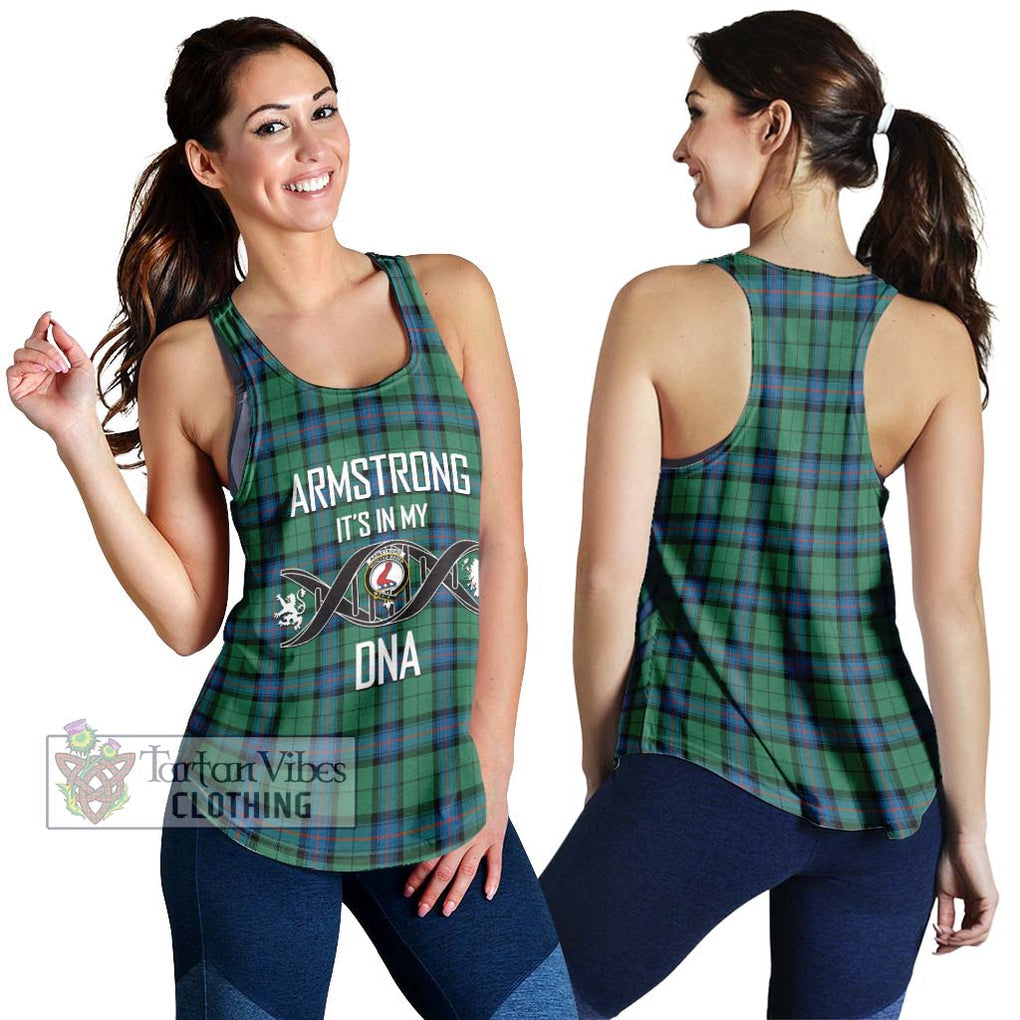 Armstrong Ancient Tartan Women's Racerback Tanks with Family Crest DNA In Me Style 4XL - Tartanvibesclothing Shop