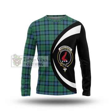 Armstrong Ancient Tartan Long Sleeve T-Shirt with Family Crest Circle Style