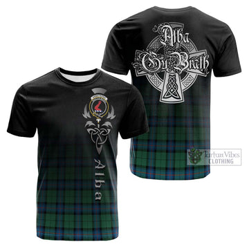 Armstrong Ancient Tartan Cotton T-shirt Featuring Alba Gu Brath Family Crest Celtic Inspired