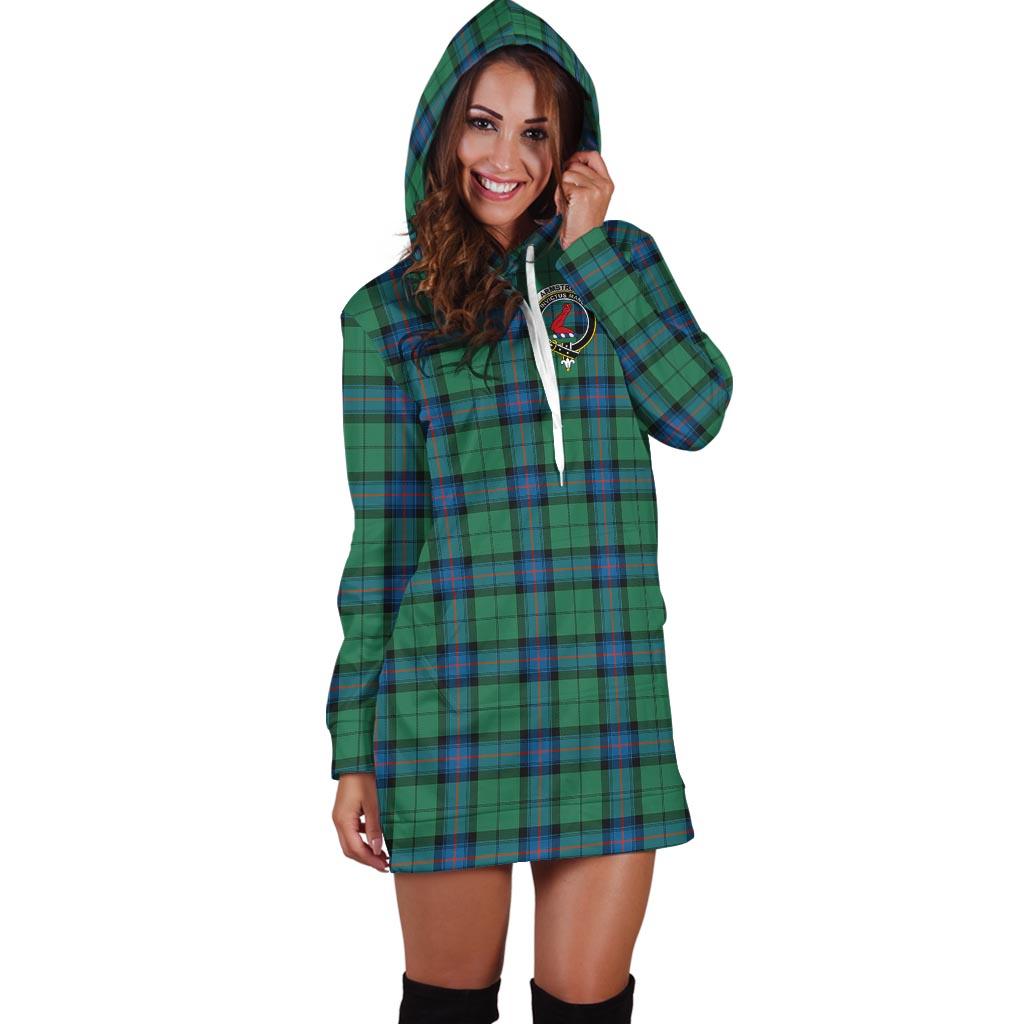 Armstrong Ancient Tartan Hoodie Dress with Family Crest - Tartan Vibes Clothing