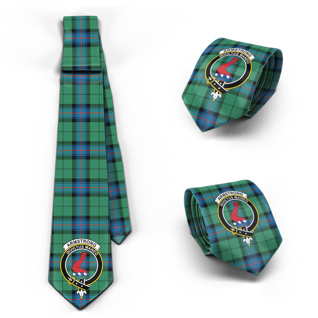 Armstrong Ancient Tartan Classic Necktie with Family Crest Necktie One Size - Tartan Vibes Clothing