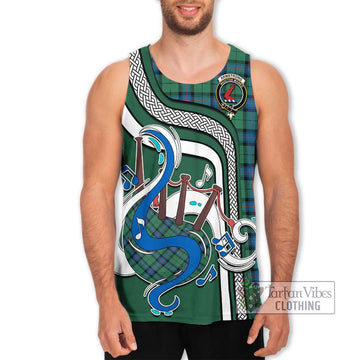 Armstrong Ancient Tartan Men's Tank Top with Epic Bagpipe Style