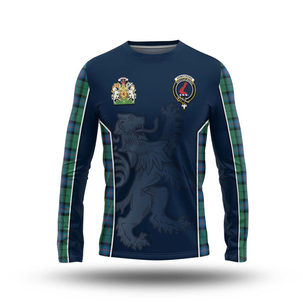 Armstrong Ancient Tartan Long Sleeve T-Shirt with Family Crest and Lion Rampant Vibes Sport Style Unisex - Tartan Vibes Clothing