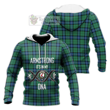 Armstrong Ancient Tartan Knitted Hoodie with Family Crest DNA In Me Style