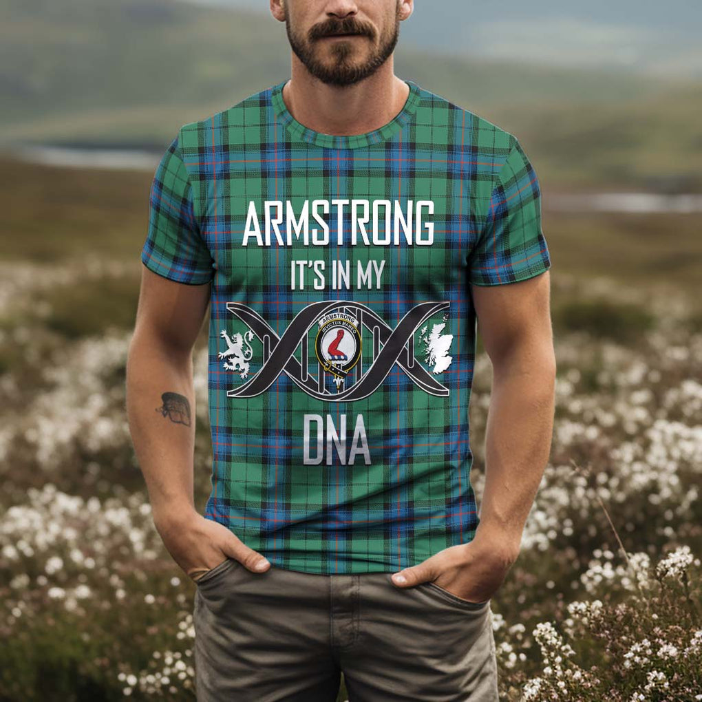 Armstrong Ancient Tartan T-Shirt with Family Crest DNA In Me Style Kid's Shirt - Tartan Vibes Clothing