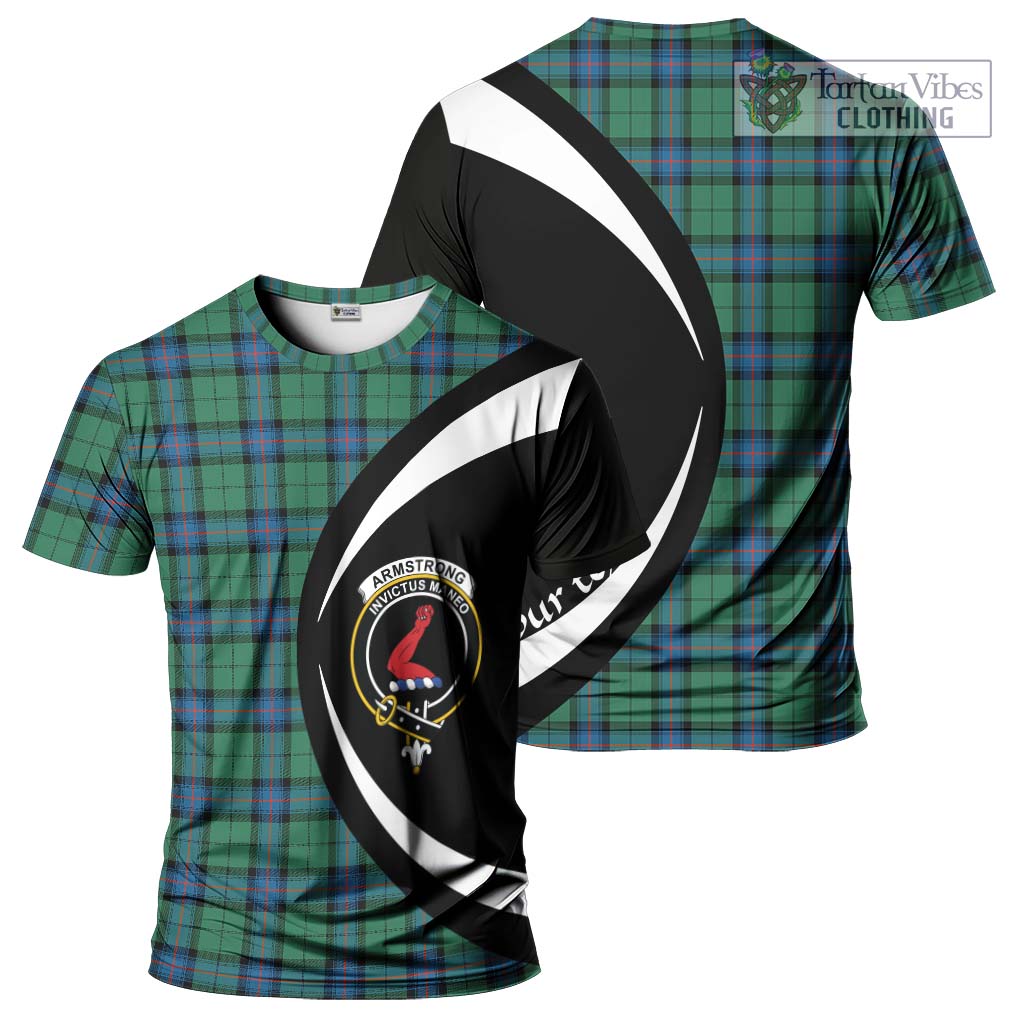 Tartan Vibes Clothing Armstrong Ancient Tartan T-Shirt with Family Crest Circle Style