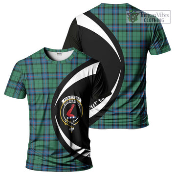 Armstrong Ancient Tartan T-Shirt with Family Crest Circle Style