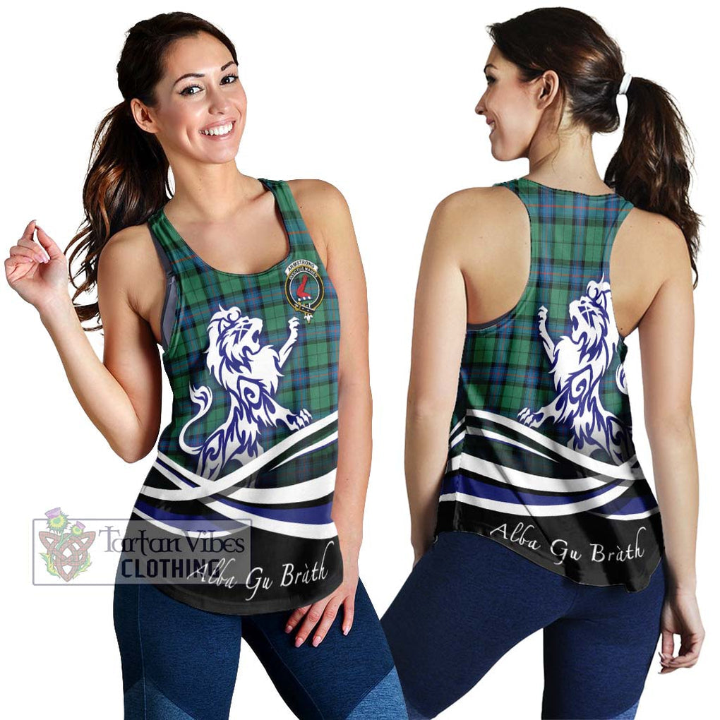 Armstrong Ancient Tartan Women's Racerback Tanks with Alba Gu Brath Regal Lion Emblem 4XL - Tartanvibesclothing Shop