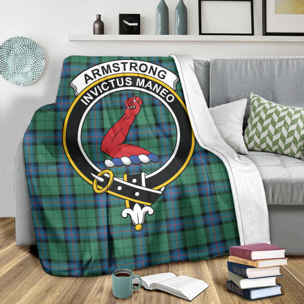 Armstrong Ancient Tartan Blanket with Family Crest X-Large 59 x 79 inches 150 x 200 cm - Tartan Vibes Clothing