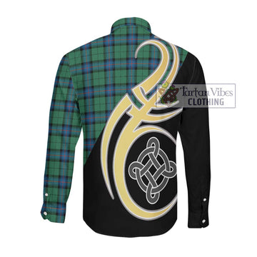 Armstrong Ancient Tartan Long Sleeve Button Shirt with Family Crest and Celtic Symbol Style