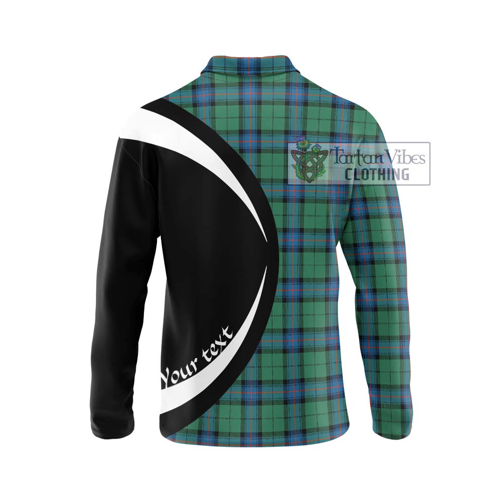 Armstrong Ancient Tartan Long Sleeve Polo Shirt with Family Crest Circle Style - Tartan Vibes Clothing