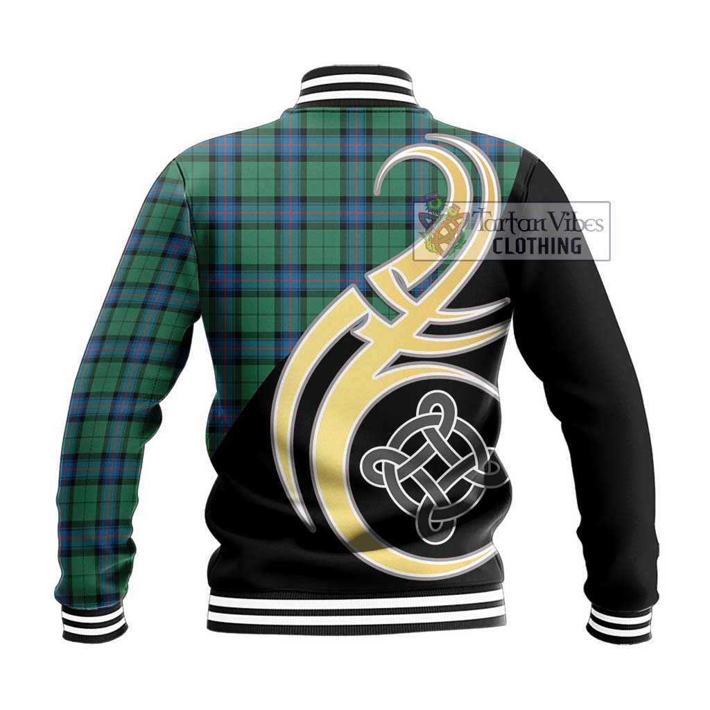 Armstrong Ancient Tartan Baseball Jacket with Family Crest and Celtic Symbol Style - Tartan Vibes Clothing