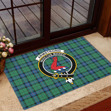 Armstrong Ancient Tartan Door Mat with Family Crest