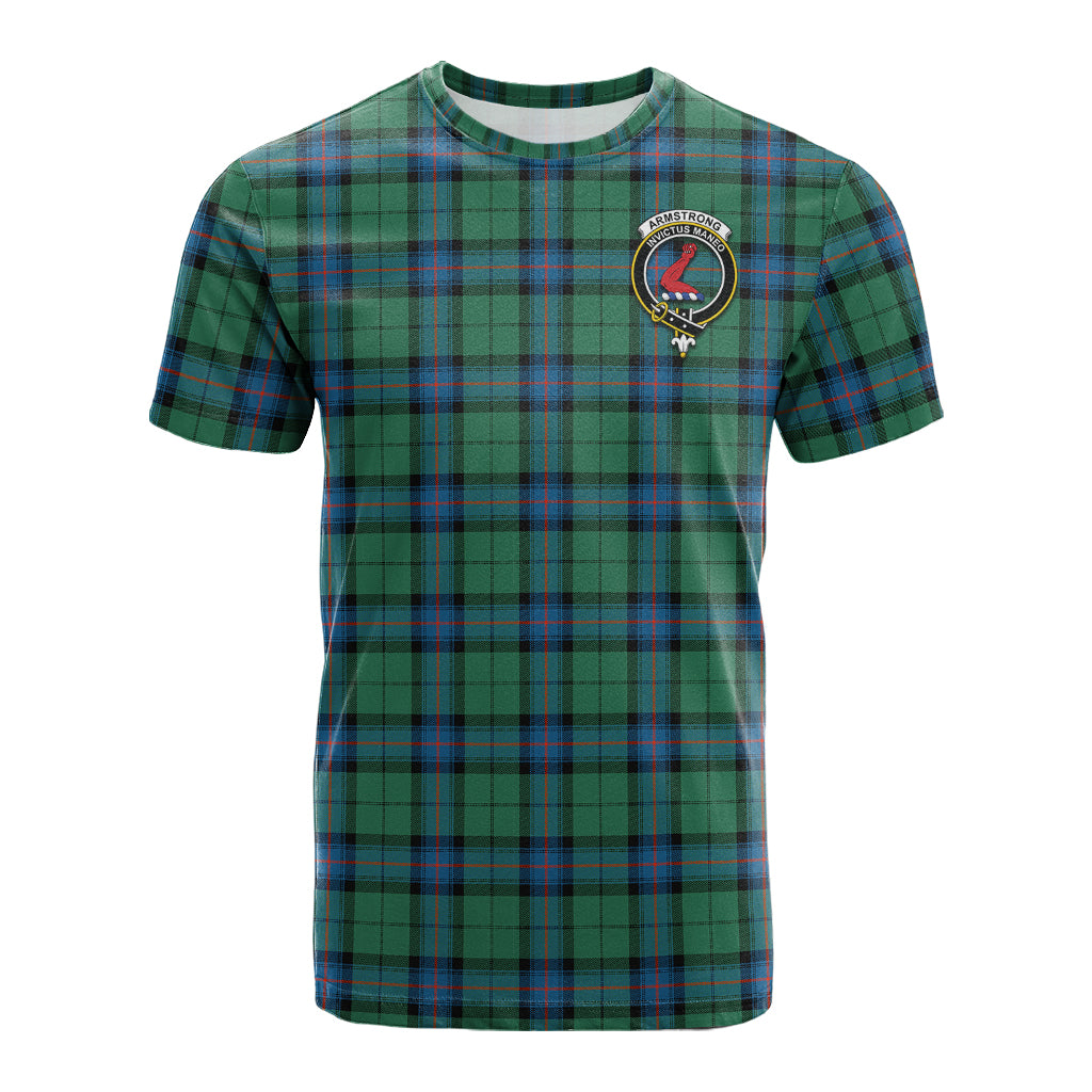 Armstrong Ancient Tartan T-Shirt with Family Crest - Tartan Vibes Clothing