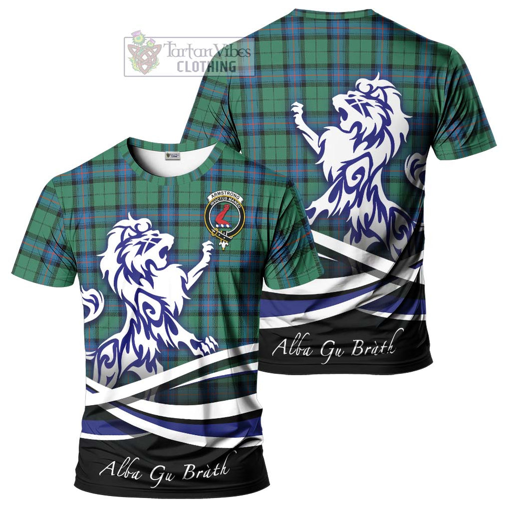 Tartan Vibes Clothing Armstrong Ancient Tartan Cotton T-shirt with Alba Gu Brath Regal Lion Emblem