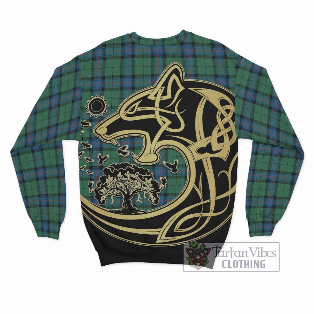 Armstrong Ancient Tartan Sweatshirt with Family Crest Celtic Wolf Style - Tartan Vibes Clothing