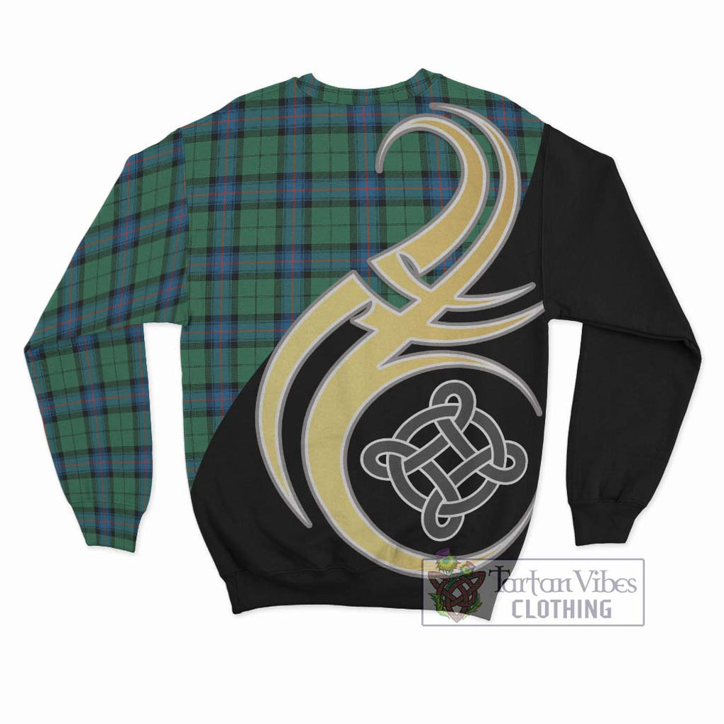 Armstrong Ancient Tartan Sweatshirt with Family Crest and Celtic Symbol Style - Tartan Vibes Clothing