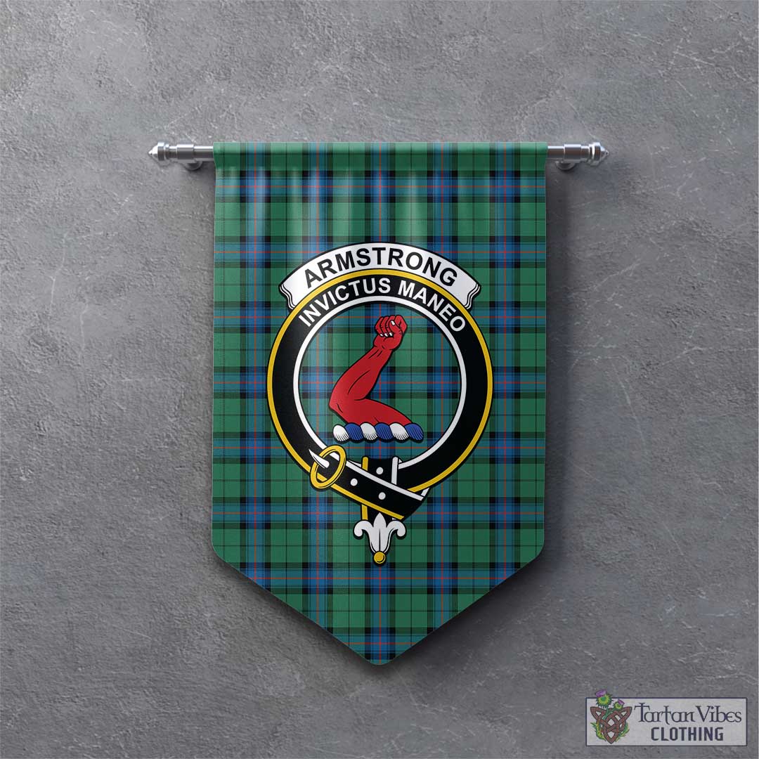 Tartan Vibes Clothing Armstrong Ancient Tartan Gonfalon, Tartan Banner with Family Crest