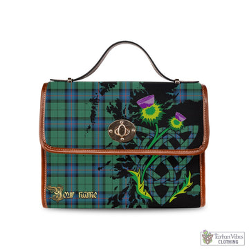 Armstrong Ancient Tartan Waterproof Canvas Bag with Scotland Map and Thistle Celtic Accents