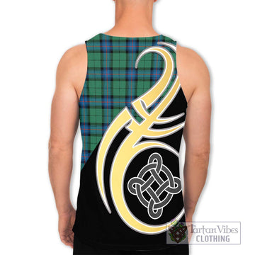 Armstrong Ancient Tartan Men's Tank Top with Family Crest and Celtic Symbol Style