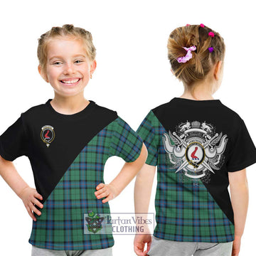 Armstrong Ancient Tartan Kid T-Shirt with Family Crest and Military Logo Style