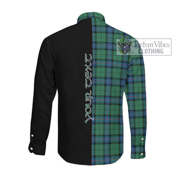 Armstrong Ancient Tartan Long Sleeve Button Shirt with Family Crest and Half Of Me Style