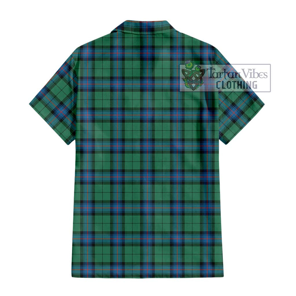 Armstrong Ancient Tartan Short Sleeve Button Shirt with Family Crest DNA In Me Style - Tartanvibesclothing Shop