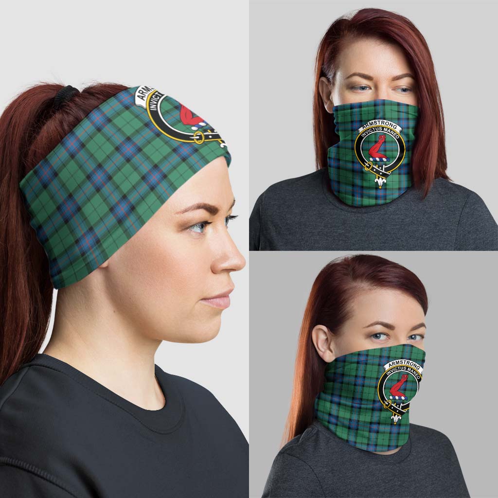 Armstrong Ancient Tartan Neck Gaiters, Tartan Bandanas, Tartan Head Band with Family Crest