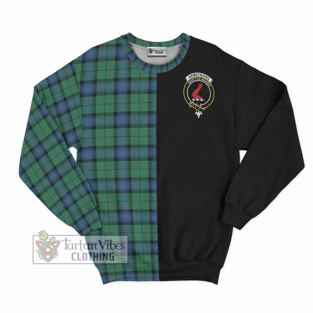 Armstrong Ancient Tartan Sweatshirt with Family Crest and Half Of Me Style - Tartanvibesclothing Shop